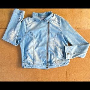 EUC COTTON ON Asymmetrical Zip Front Denim Moto Jacket - Med